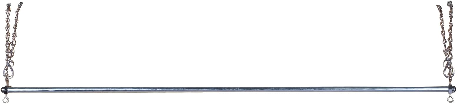 EASY-UP Travel Blanket Bar | Instant Stall Front Storage | Portable & Organized | Suitable for Blanket/Fly Season | Made of Zinc Plated Steel | 36" L with 15" Chains