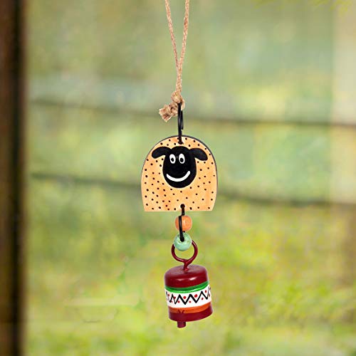 Image of Aakriti Art Creations Metal Bell Wind Chime | Modern Art Handmade Wooden & Metal Wind Chime | Matte Decorative Wind Chimes for Balcony, Garden & Home, Living Room & Gifting
