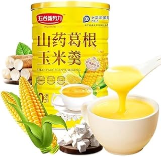 Corn Soup Powder Chinese Can 21.16 oz/600g Asian Delicious Instant Breakfast Congee with Mixed Chinese Yam Pueraria Corn Starch Powder Ready-to-Eat Porridge (New Packaging Upgrade)