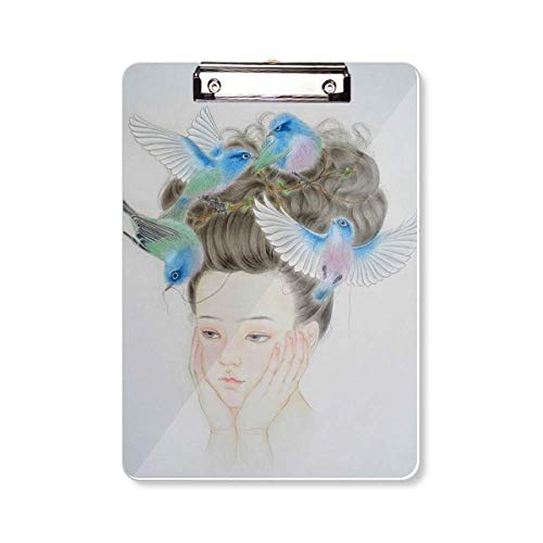 Bloc-notes de peinture chinoise bleu oiseau A4 pour dessin et croquis