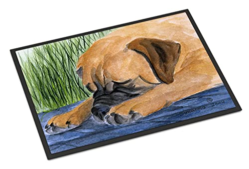 Caroline's Treasures SS8033JMAT Bullmastiff Doormat 24x36 Front Door Mat Indoor Outdoor Rugs for Entryway, Non Slip Washable Low Pile, 24H X 36W