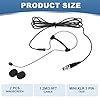 sourcing map Ear Hook Headset Microphone, Single Over Ear Set Hanging Omnidirectional Wired Audio Condenser Microphone Headset with Mini XLR 3 Pin TA3F Plug 3.9ft Cable, Black #1
