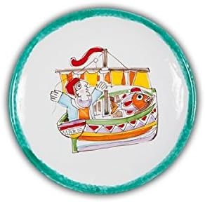 Hand Painted Italian Ceramic Desimone Plate - Fisherman - Handmade in Sicily