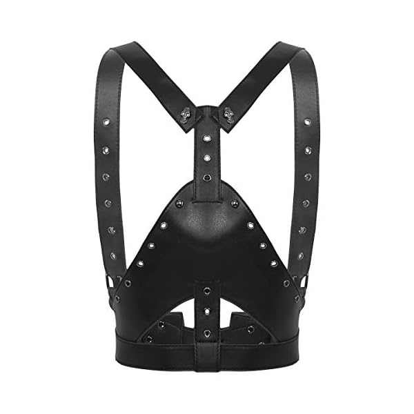 inhzoy Unisex Harness Gürtel Leder Offen BH Top Punk Gothic Brust Harness Körper Gürtel Taillengurt mit Schnallen