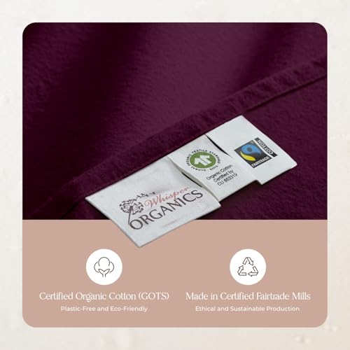 Image of Whisper Organics Organic Cotton Flannel Pillow Case Set (Queen, Aubergine)