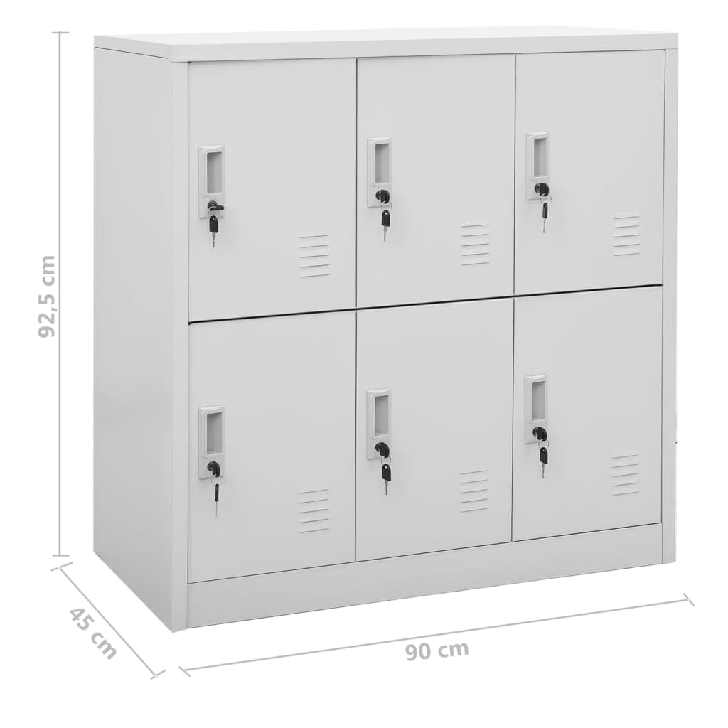 vidaXL 5X Armoires à Casiers Meubles de Classement Verrouillables Armoires de Rangement Organisateur Bureau Gris Clair 90x45x92,5 cm Acier
