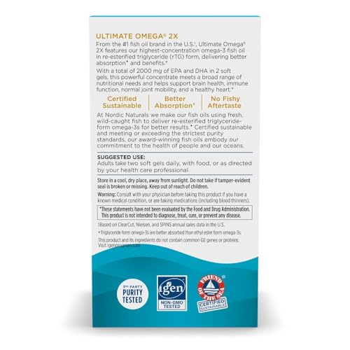 Image of Nordic Naturals Ultimate Omega 2X, 2150mg Fish Oil, Lemon - 180 Count