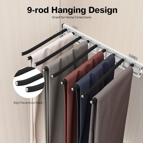 Porte-pantalon mural extensible pour dressing et penderie