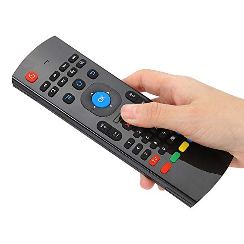 Control remoto Air Mouse inteligente con sensor de movimiento 2.4G y teclado de doble cara negro 5