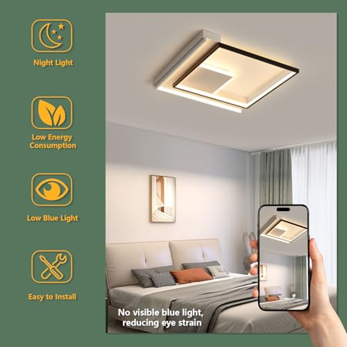 Plafonnier LED dimmable avec télécommande pour salon moderne