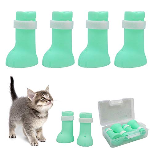 N/W Silicone Cat Nail Covers Caps, Anti-Scratch Cat Claw Covers, Adjustable Cat Nail Caps Cat Paw Protector, Pet Scratching Restraint Booties Kitten Cat Shoes for Home Bathing, Shaving Checking