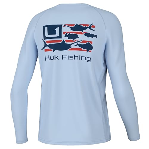 Image of HUK Kids Pursuit Pattern Long Sleeve Shirt, Fishing Shirt for Kids