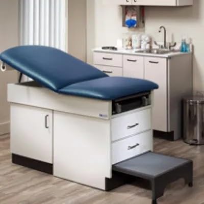 MSEC, Complete Medical Exam Room, Exam Table, Side Chair and Pneumatic Physician Stool, Color: Light Gray Laminate (Gunmetal)