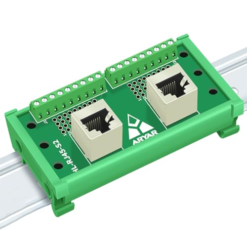 Conector RJ45 8P8C con placa breakout para montaje en riel DIN miniatura 7