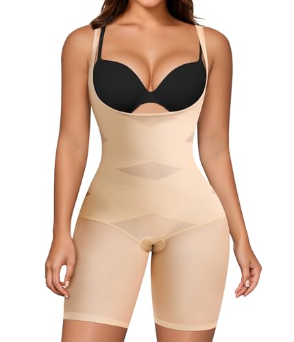 Image of Nebility Tummy Control Shapewear Bodysuits Open Bust Full Body Shapewear Seamless Faja Body Shaper