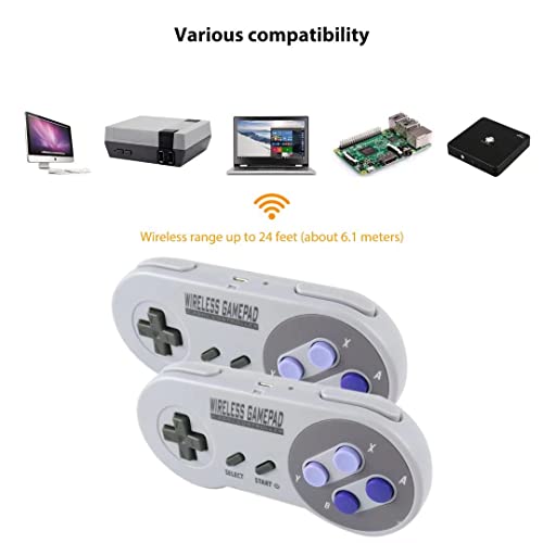 Nghtmre 2Pcs 2.4Ghz Wireless Gamepad Controller For Super Nintendo Nes & Snes Classic Mini Wireless Console Controller #TOP2