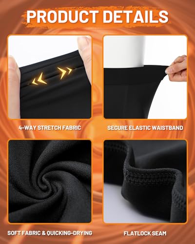 Blueleaf Boys Thermal Compression Pants - Youth Fleece Lined Athletic Leggings Kids Base Layer Tights Cold Weather Gear3