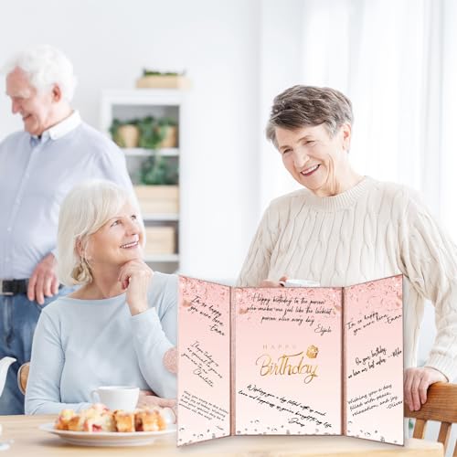 Image of Crenics Rose Gold Happy Birthday Decorations, Creative Birthday Guest Sign in Book Alternative, Birthday Signature Book 18 inch x 12 inch, Great Birthday Gifts for Women or Girls