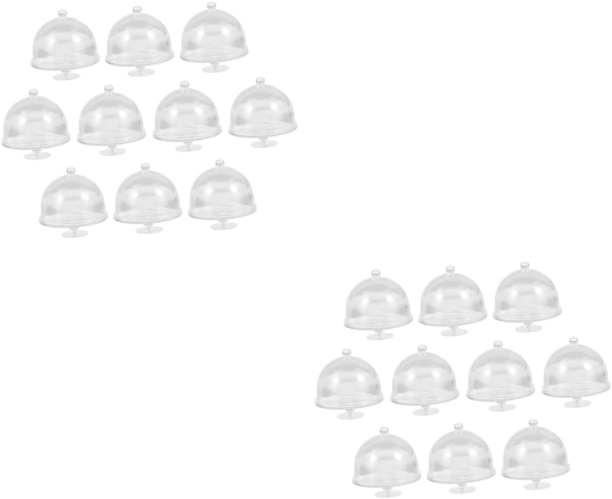 BESTOYARD 20 Pcs Mini Cake Holder Clear Cake Stand Server