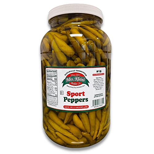 hot peppers in vinegar - Mrs. Klein's Sport Peppers For Chicago Dogs, Hot Dogs - Our Hot Chicago Style Fresh Pickled Peppers in vinegar go perfect with Chicago green relish for Chicago Dogs- Bulk 1 Gallon