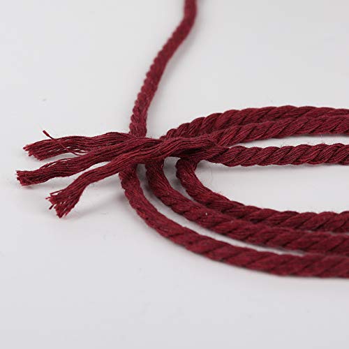 image for XKDOUS Wine Red Macrame Cord 3mm x 220yards, Colored Macrame Rope, Cot