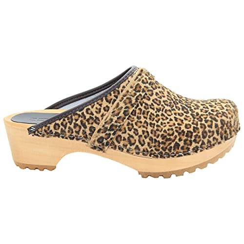 Image of Bjork Maja Wood Open Back Leather Clogs