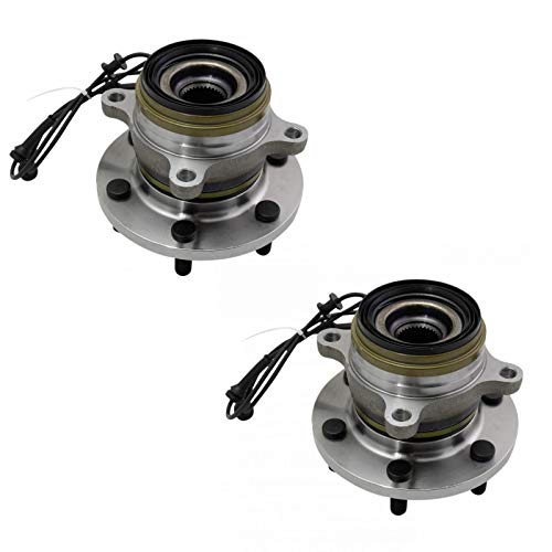 Image of TRQ Front Driver and Passenger Side Wheel Bearing and Hub Assembly Set 2 Piece Compatible with 2016-2019 Nissan Titan XD 4WD with ABS 2020-2023 Titan XD with ABS
