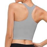 UOTJCNR Women Racerback Sports Bra Padded Seamless Crop Top Yoga Workout Tank top Bra