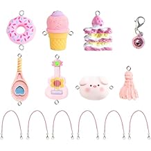 Accessories for 3.94-6.7inche10-17cm Dolls, There are 8 Miniature Accessories, Including a Badminton Racket, Donuts, Cake, Guitar, Pig-Head Bag, ice Cream, and a Bell,Meet Your DIY Needs