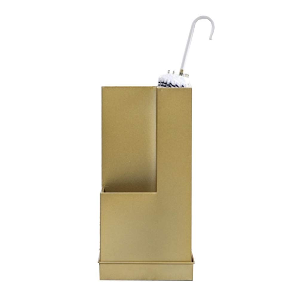 Gardeneea Umbrella Stand, Umbrella Stand Rack,Umbrella Stand Creative Wrought Iron,Home Hotel Umbrella Drain Stand,Removable Drip Tray,White (Gold)