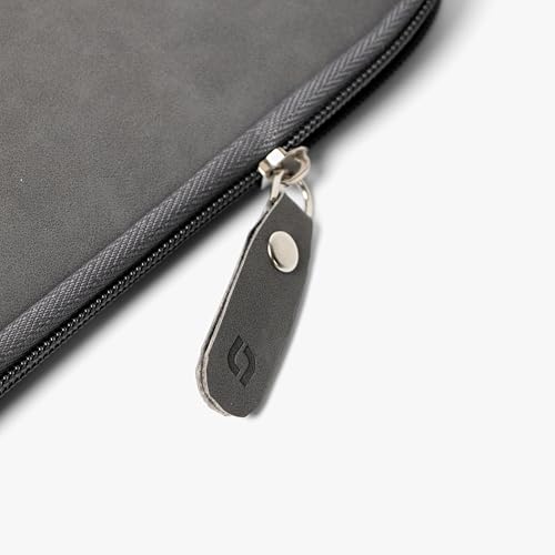 Image of Bellblock Premium Stationery Case & Pencil Pouch | Aesthetic Pencil Case for School /Office | Sleek Portable Pen Organizer | Compact Pen Pouch | Vegan Leather (Grey)