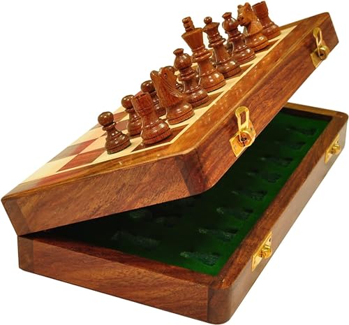 Planche d'échecs de voyage en bois précieux, un cadeau durable pour passionnés