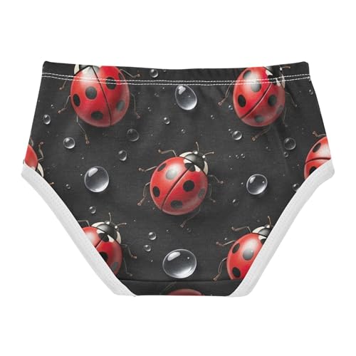 Red Ladybugs Black Spots Panties Little Girl Toddlers Underwear Floral Cotton Fun Underpants Briefs 2t2
