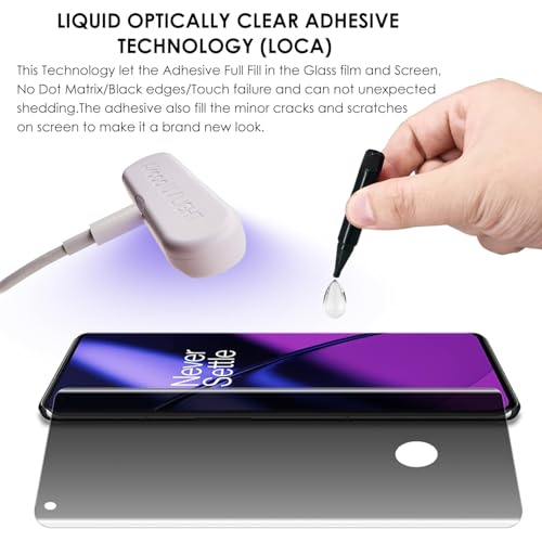 Image of PreCure [3 Pack] Privacy Tempered Glass Screen Protector for OnePlus 11, Anti Spy, Fingerprint-ID Compatible, Sensitive Touch, Scratch Repair