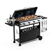 4 Brenner Gasgrill mit Abzugshaube, Umbaubarer Flachgrill 32000 BTU, Snap-Jet Zündung, Robuste räder, Seitenablagen, Outdoor-Küche für Garten, Terrasse, Camping