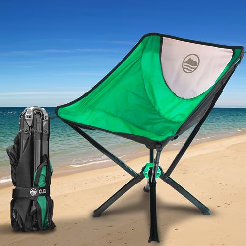 Cliq Portable Chair Camping Chairs - A Small Collapsible Portable Chair That Goes Every Where Outdoors. Compact Folding Chair For Adults That Sets Up In 5 Seconds | Camping Chair Supports 300 Lbs #TOP5