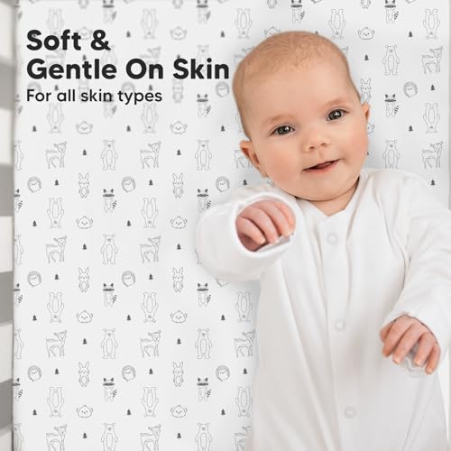 Keababies 2-Pack Crib Sheets For Boys,Girls - Viscose Derived From Bamboo Fitted Crib Sheet, Organic Baby Crib Sheets, Crib Mattress Sheet,Toddler Bed Sheets,Baby Sheets thumb #3