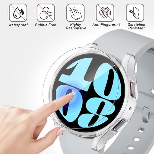 Carcasa rígida antiarañazos para Galaxy Watch 5 y 4 44mm con protector de pantalla 2