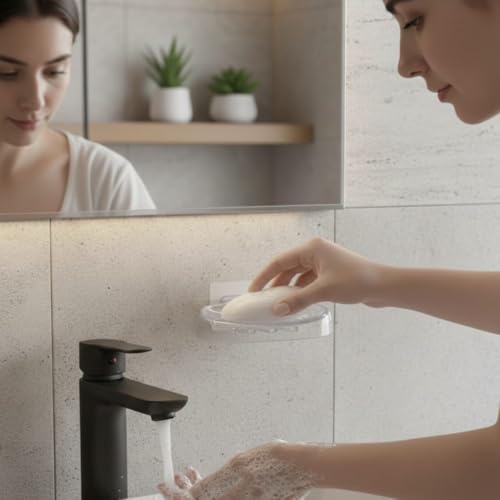Image of Soap Dish (Wall Mount Transparent (B) Soap Dish Set of 2)