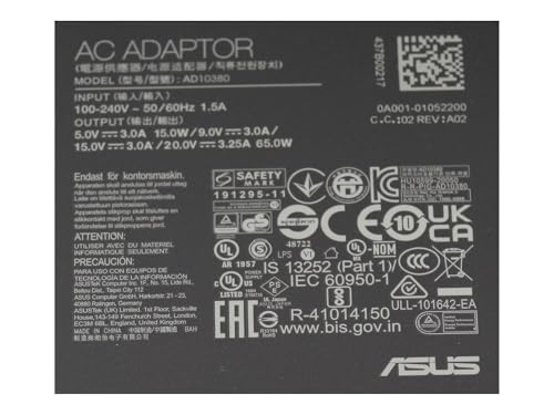 Chargeur USB-C 65W pour Asus ZenBook 3 Deluxe UX490UA d'origine - 5