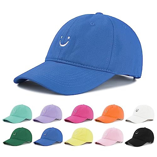Smiley Face Baseball Cap for Women Men Ponytail Trucker Dad Hat Adjustable Golf Tennis Hat