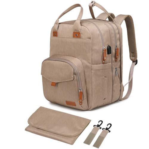 Image of Qualyphant Extra Large Diaper Bag Backpack for Two Kids, Expandable 35L Baby Bags for Mom Girl Boy Dad Toddler, Big Travel Diaper Bag 21 Pockets (4 Insulated) w/Changing Pad - Twin Diaper Bag