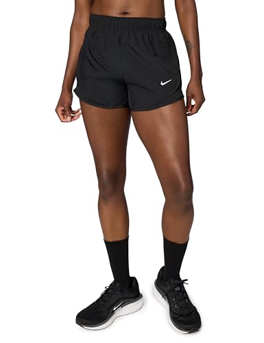 Nike Tempo Pantalón Corto De Running De Talle Medio con Malla Interior Dri-Fit - Mujer, Black/Black/Black/Reflective Silv, HM6096-011, S