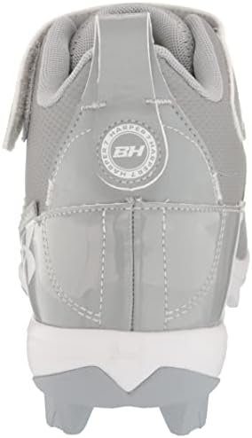Under Armour Men's Harper 7 Mid Rubber Molded Cleat Shoe, (101) Baseball Gray/Baseball Gray/White, 11 | Image 2