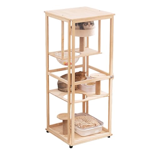 未使用　マイキャット　mycat　猫ケージ　キャットヴィラ　木製　2段　3階建て Amazon.co.jp: ケージ 猫 木製 cat cage wood 猫ケージ2段木製 3段