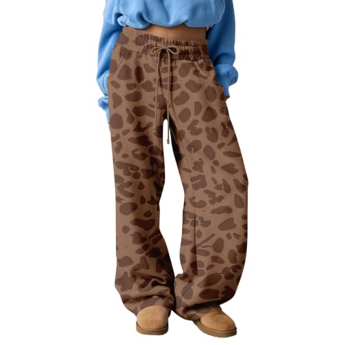 Animal Print Sweatpants Women Wide Leg Animal Print Pants with Pockets - image 2