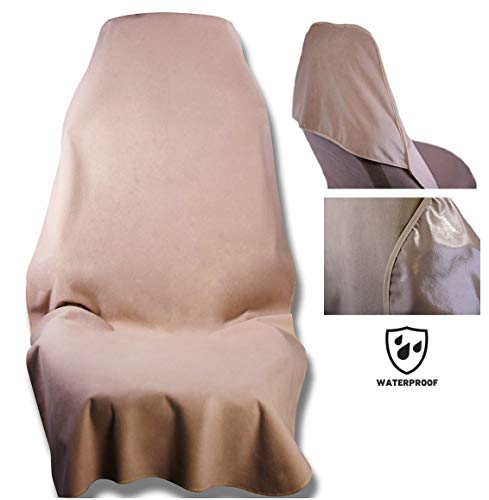 Waterproof SeatShield EliteSport Seat Protector (Tan) - Non-Slip Removable Auto Car Seat Cover