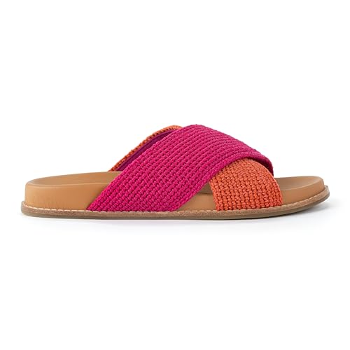 Image of The Sak Penelope Slide Sandal - Women's Flat Fashion Slides with Soft Cushion Sole -Hand Crochet Slip On Sandals For Everyday