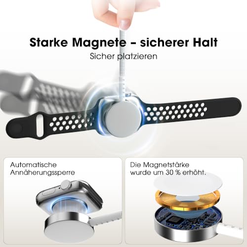 USB-C für Apple Watch Ladekabel,iWatch Ladegerät,1M Magnetisches iwatch Kabel Kompatibel Mit iWatch Series 11/10/9/8/7/6/5/4/3/2 Ultra 3/SE… – Ansicht 4