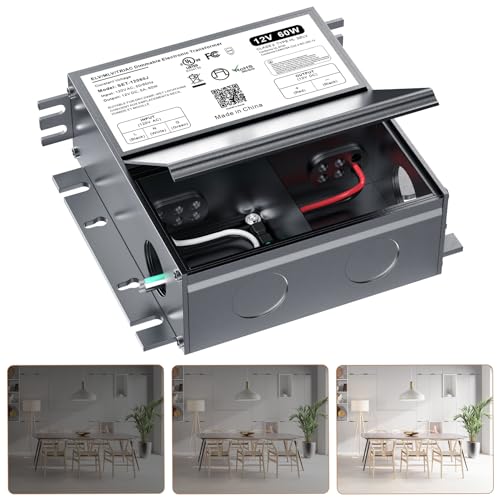 12V Dimmable LED Driver, 60W Triac ELV/MLV LED Transformer Compatible with Lutron&Leviton Switches...